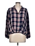 Lee 100% Rayon Plaid Blue 3/4 Sleeve Blouse Size L - photo 1