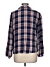 Lee 100% Rayon Plaid Blue 3/4 Sleeve Blouse Size L - photo 2