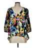 Lovers + Friends Blue 3/4 Sleeve Blouse Size L - photo 1