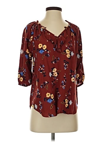 a.n.a. A New Approach 3/4 Sleeve Blouse (view 1)