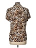 Assorted Brands 100% Viscose Animal Print Brown Short Sleeve Blouse Size L - photo 2