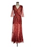 Krewe du Q 100% Polyester Floral Red Burgundy Cocktail Dress One size (estimated) - photo 1