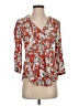 Fun2Fun 100% Rayon Floral Orange Red 3/4 Sleeve Blouse Size XS - photo 1