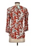 Fun2Fun 100% Rayon Floral Orange Red 3/4 Sleeve Blouse Size XS - photo 2