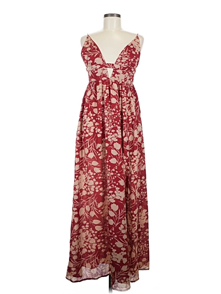 Pre-owned Hello Molly Casual Dress In Burgundy