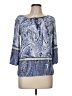 Cato 100% Rayon Blue 3/4 Sleeve Blouse Size M - photo 1