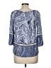 Cato 100% Rayon Blue 3/4 Sleeve Blouse Size M - photo 2