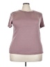 Shein Solid Purple Short Sleeve T-Shirt Size XXL - photo 1