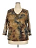 Sag Harbor 100% Polyester Brown 3/4 Sleeve Blouse Size 2X - photo 1