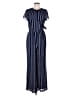 MICHAEL Michael Kors 100% Polyester Stripes Blue Jumpsuit Size 8 - photo 1