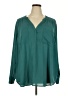 Torrid 100% Polyester Teal Long Sleeve Blouse Size 4X Plus (4) - photo 1