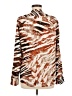 Calvin Klein Animal Print Brown Long Sleeve Blouse Size M - photo 2