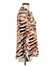 Calvin Klein Animal Print Brown Long Sleeve Blouse Size M - photo 4