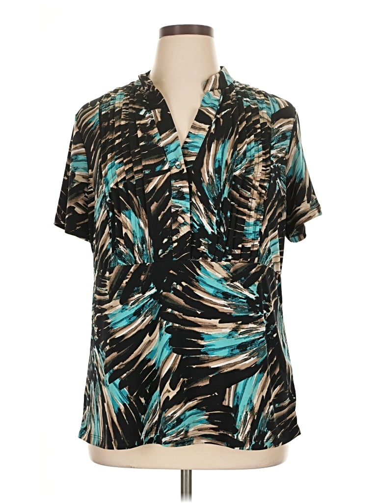 Pre-owned Style & Co Short Sleeve Blouse In Blue