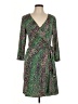 BCBGMAXAZRIA Print Green Casual Dress Size L - photo 1