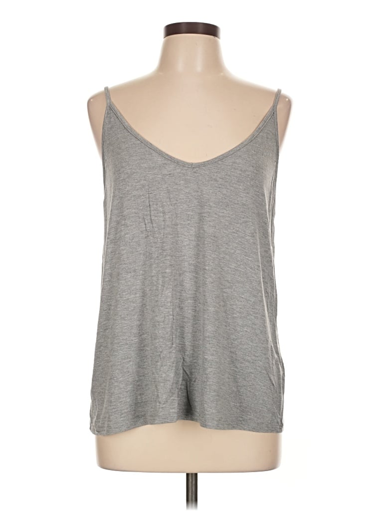 Pre-owned Zeagoo Tank Top Gray Plunge Neckline Tops