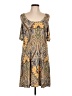Veronica M. Paisley Brown Casual Dress Size L - photo 1