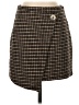 Shein 100% Polyester Houndstooth Brown Casual Skirt Size S - photo 1