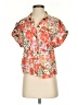 MNG Floral Orange Short Sleeve Blouse Size 4 - photo 1