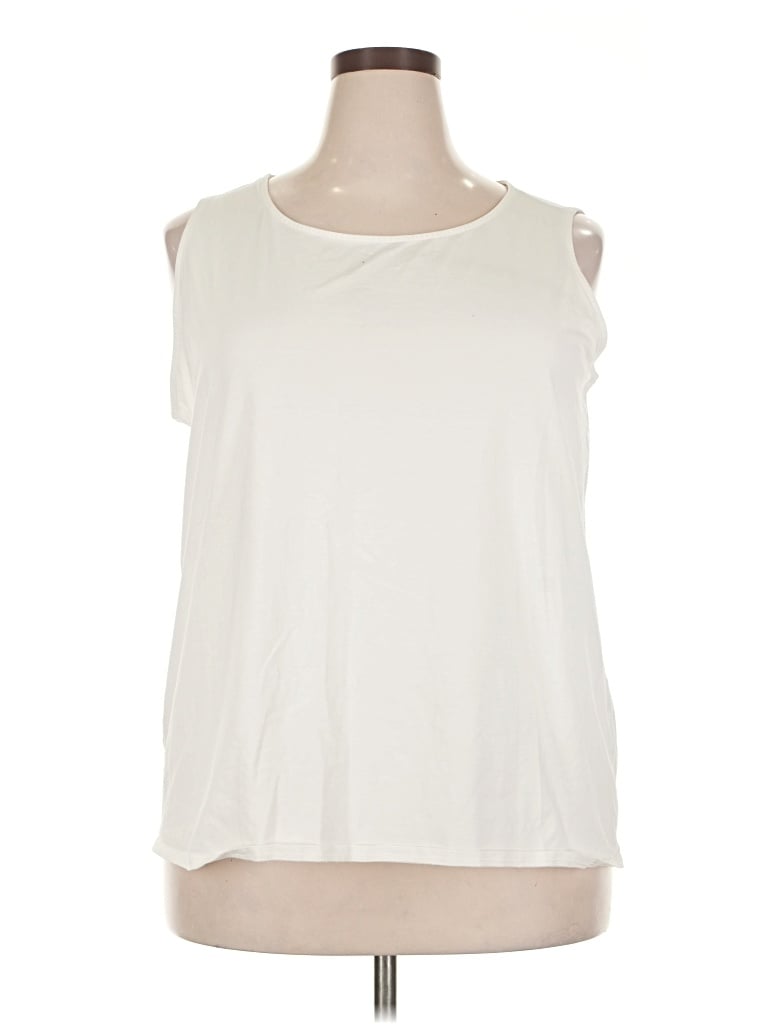 Pre-owned Jjill Sleeveless T-shirt In White