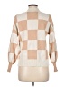 Zesica Checkered-gingham Tan Turtleneck Sweater Size M - photo 2