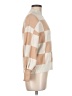 Zesica Checkered-gingham Tan Turtleneck Sweater Size M - photo 4