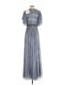 Mac Duggal 100% Polyester Silver Blue Cocktail Dress Size 8 - photo 2