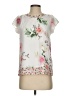 Wallis 100% Polyester Floral Ivory Short Sleeve Blouse Size 4 - photo 1