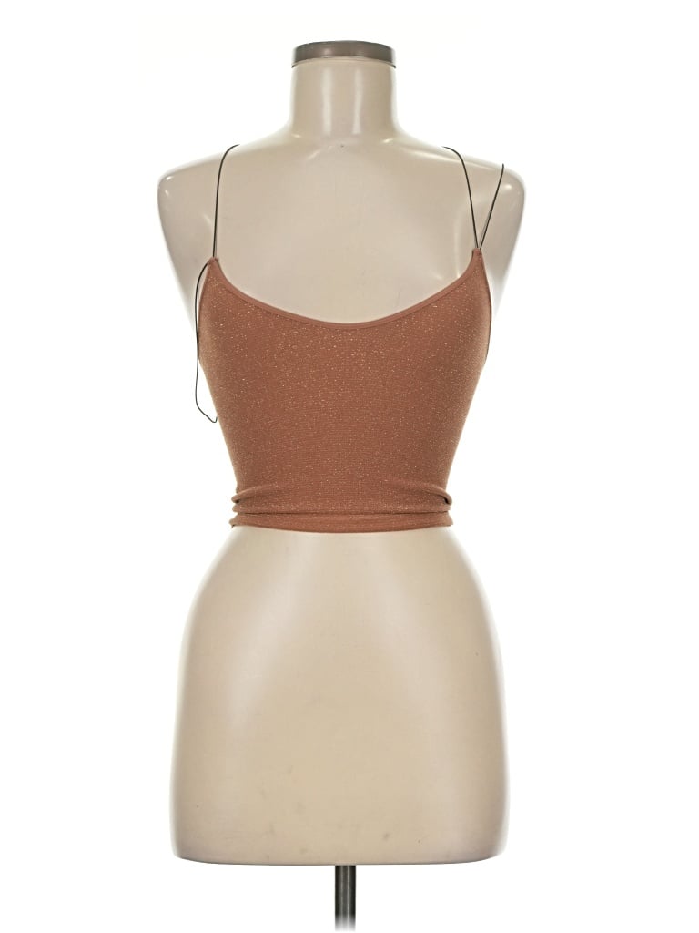 Pre-owned Nikibiki Tank Top Brown Strapless Neckline Tops