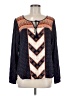 All At Once 100% Rayon Blue Long Sleeve Blouse Size M - photo 1