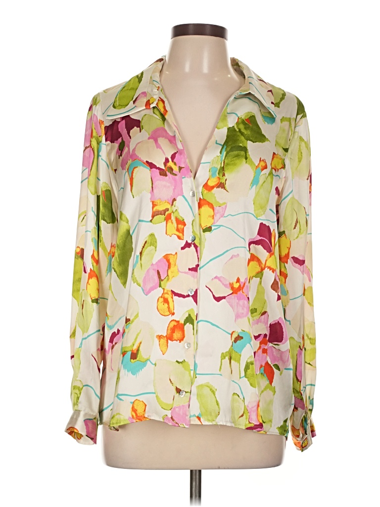 Pre-owned Zara Long Sleeve Blouse In White