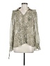 T Tahari 100% Polyester Print Green Long Sleeve Blouse Size M - photo 1