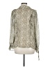 T Tahari 100% Polyester Print Green Long Sleeve Blouse Size M - photo 2