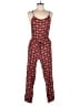 Forever 21 100% Rayon Hearts Red Brown Jumpsuit Size S - photo 1