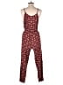 Forever 21 100% Rayon Hearts Red Brown Jumpsuit Size S - photo 2