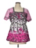 Koi 100% Cotton Pink Short Sleeve Blouse Size L - photo 1