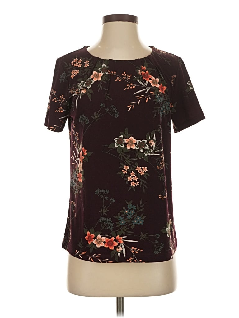 Pre-owned Banana Republic Factory Store Short Sleeve Blouse In Black