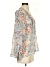 Pins and Needles 100% Polyester Floral Blue 3/4 Sleeve Blouse Size S - photo 4