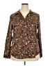 Punt Roma Animal Print Brown Long Sleeve Blouse Size 18 - photo 1