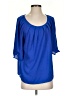Meaneor Blue 3/4 Sleeve Blouse Size S - photo 1