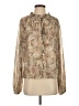 Elan 100% Polyester Snake Print Animal Print Brown Long Sleeve Blouse Size S - photo 1