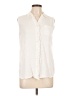 North Style 100% Lyocell Ivory Sleeveless Button-Down Shirt Size L - photo 1