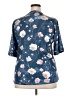 Unbranded Floral Blue Short Sleeve Blouse Size 2X - photo 2