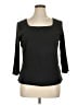 J.Jill Solid Black 3/4 Sleeve Top Size XL - photo 1