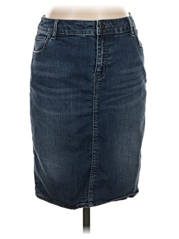 Pilcro and the Letterpress Denim Skirt (view 1)