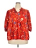 Unbranded 100% Polyester Red 3/4 Sleeve Blouse Size 3X - photo 1