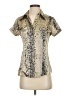 Vertigo Paris Animal Print Silver Short Sleeve Blouse Size S - photo 1