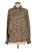 Lisa Rinna 100% Polyester Animal Print Brown Black Long Sleeve Blouse Size L - photo 1