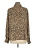 Lisa Rinna 100% Polyester Animal Print Brown Black Long Sleeve Blouse Size L - photo 2