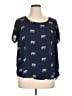 Torrid 100% Polyester Blue Short Sleeve Blouse Size 1X Plus (1) - photo 1